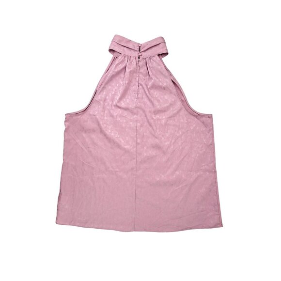 Worthington Women Pink Sleeveless Halter Neck Top Subtle Pattern Size Medium New - Picture 2 of 8